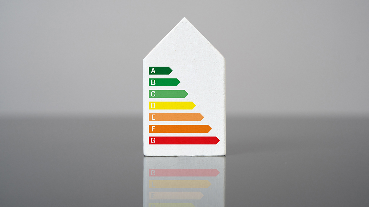 House Figurine and Energy Efficiency Scale